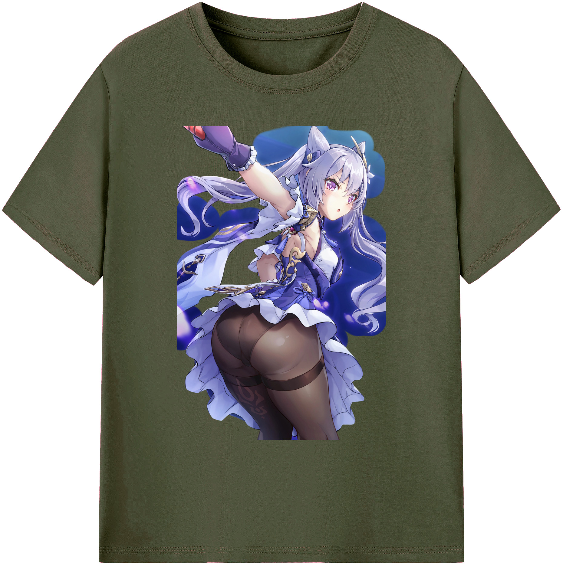 げんし神 刻晴 こくせい genshin Kokusei 綿100％ メンズ半袖Tシャツ｜肌触りやわらか＆通気性